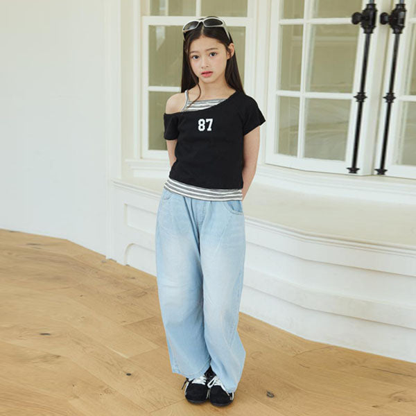 P07 Dart Balloon Denim Pants Korean toddler pants in light denim made in Korea