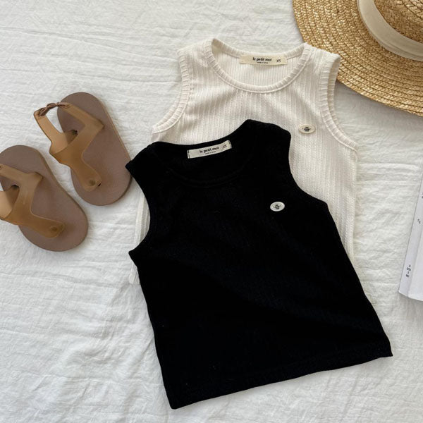 Inner Ribbed Tee Korean toddler t-shirt in black made in Korea