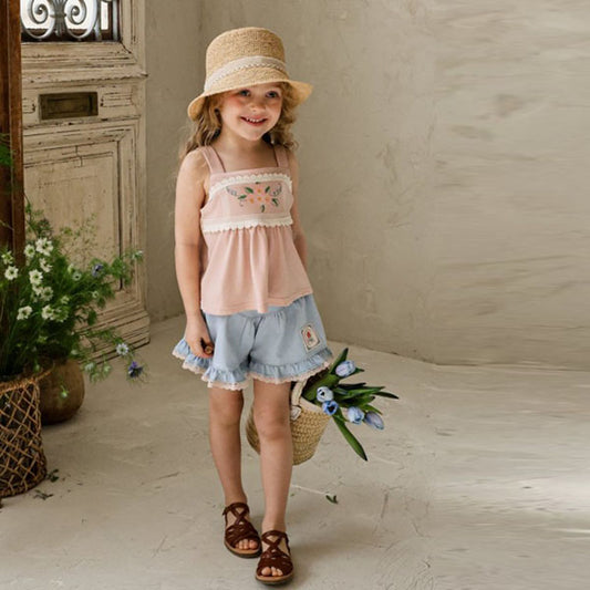 Rose Denim Pants Korean toddler pants in ice made in Korea