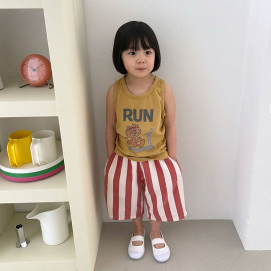 Sleeveless Undershirt Tee Korean toddler underwear in mustard made in Korea