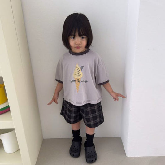 Sweet Summer Tee Korean toddler t-shirt in gray made in Korea