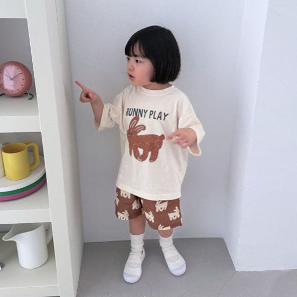 Bunny Shorts Korean toddler shorts in brown made in Korea