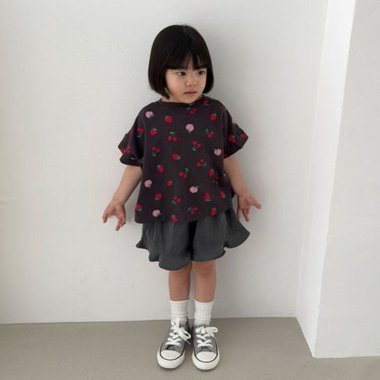 Ruffle Pants Korean toddler pants in pigment blue made in Korea