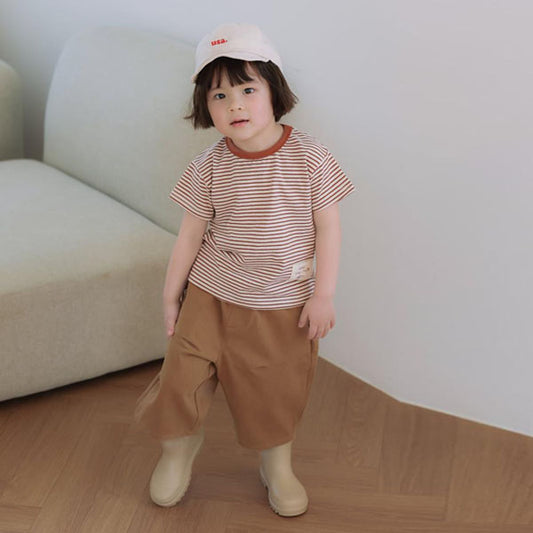 Dart Cotton Pants Korean toddler pants in butter yellow made in Korea