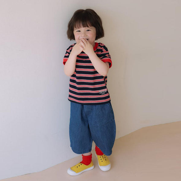 Dart Denim Pants Korean toddler pants in blue denim made in Korea