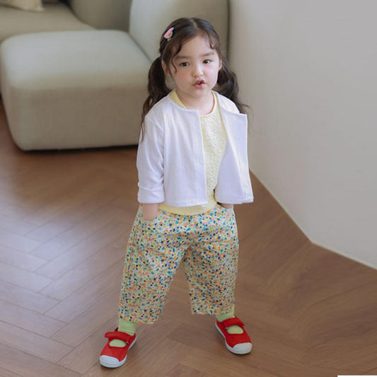 Woven Floral Pants Korean toddler pants in red made in Korea