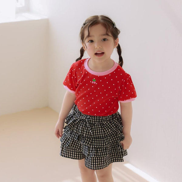 Cherry Polka Dot Blouse Korean toddler blouse in red made in Korea