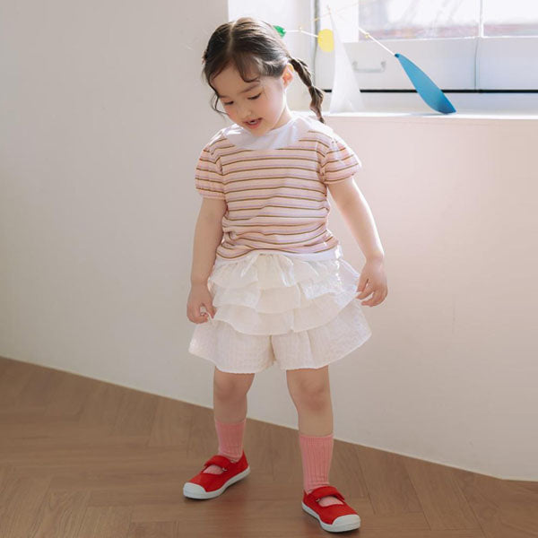 Tiered Skort Korean toddler skort in ivory made in Korea