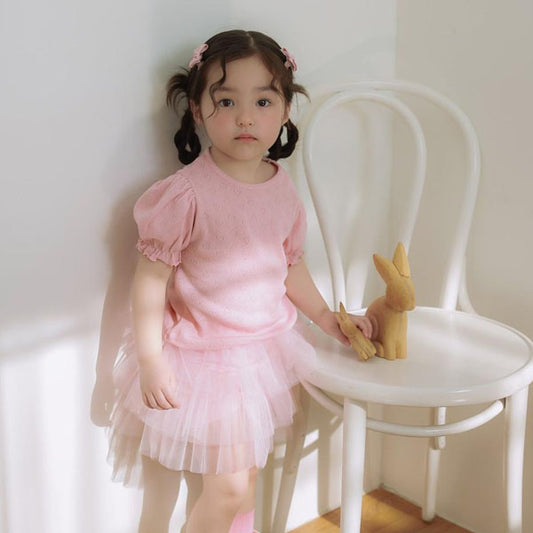 Heart Shirred Blouse Korean toddler blouse in red made in Korea