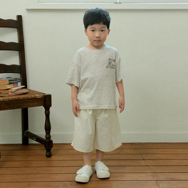 6-Length Linen Pants Korean toddler pants in ivory made in Korea