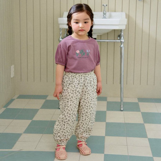 Blossom Top & Bottom Set Korean toddler set in purple made in Korea