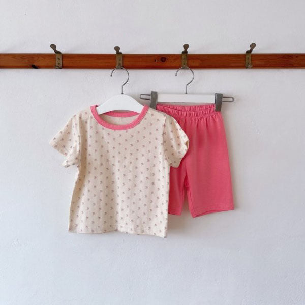 Flower Bloom Loungewear Korean toddler loungewear in pink made in Korea