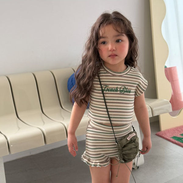Jelly Wave Cropped Top Korean toddler tops in pink made in Korea