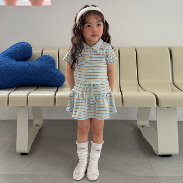 Sky Ruffle Skirt Korean toddler skirt in pink made in Korea