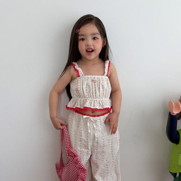 Vintage Veil Bustier Korean toddler tops in cream made in Korea