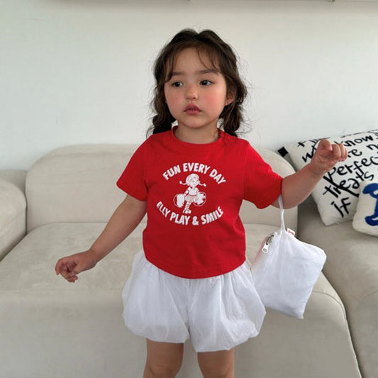 Fun Every Tee Korean toddler t-shirt in red made in Korea