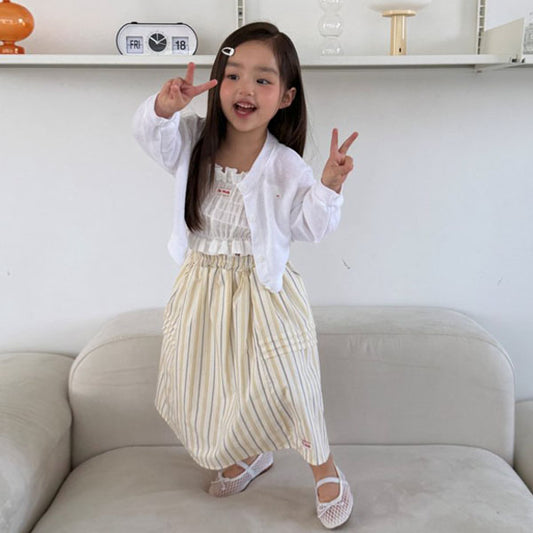 Blanche Long Skirt Korean toddler skirt in ivory made in Korea