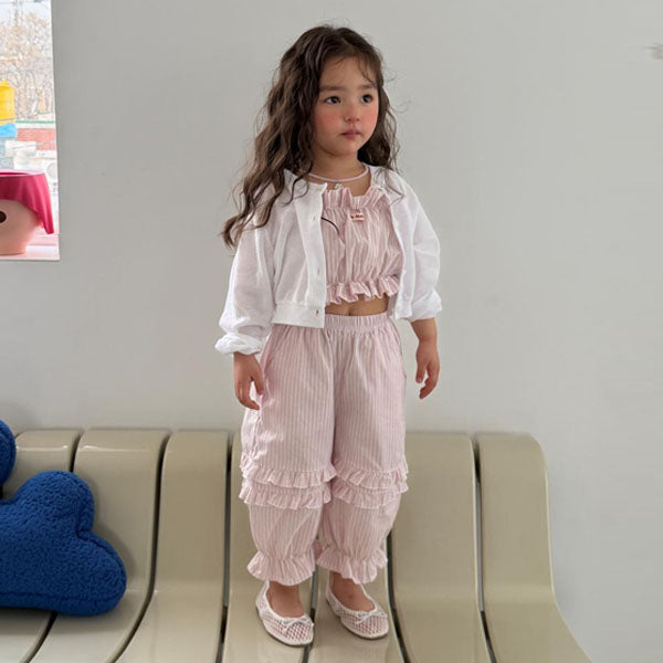 Maren Stripe Pants Korean toddler pants in pink made in Korea