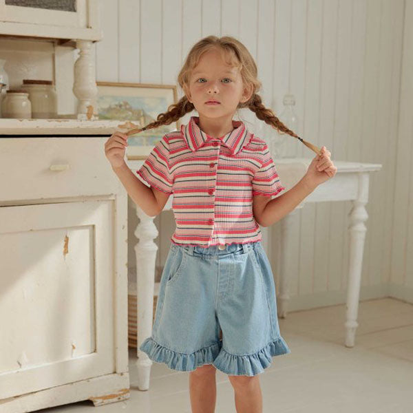 Sugar Collar Tee Korean toddler t-shirt in navy made in Korea