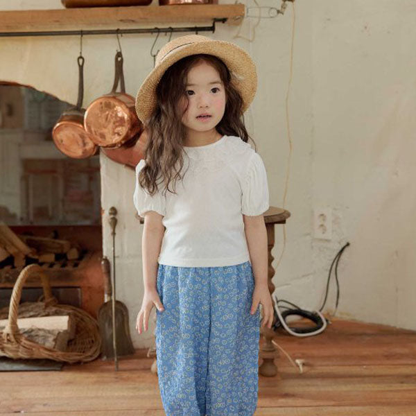 Scarlet Puff Tee Korean toddler t-shirt in ivory made in Korea