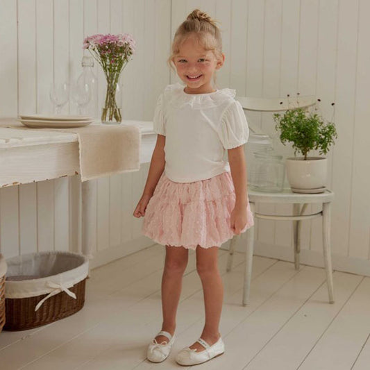 Lovely Pumpkin Skirt Korean toddler skirt in ivory made in Korea