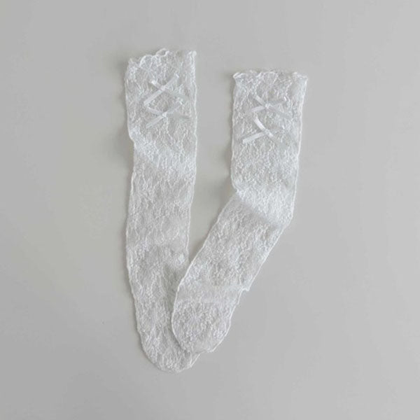 Tutu Lace Socks Korean kids accessory in ivory made in Korea