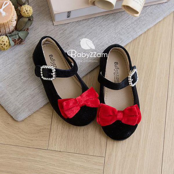 Y887 Gabi Flats Korean infant shoes in black made in Korea
