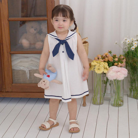 Marine Mini Dress Korean infant dress in navy made in Korea