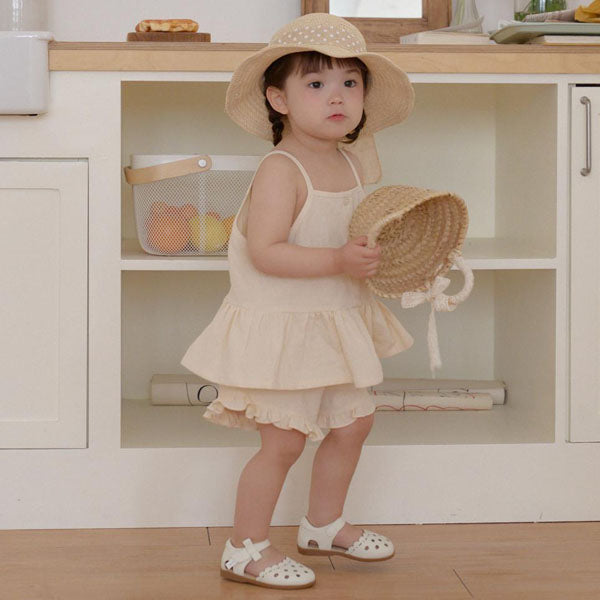Love Tank Top Set Korean infant set in ivory made in Korea