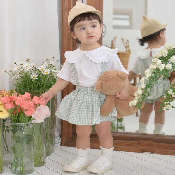 B Melon Tiered Bloomer Korean infant bloomer in mint made in Korea