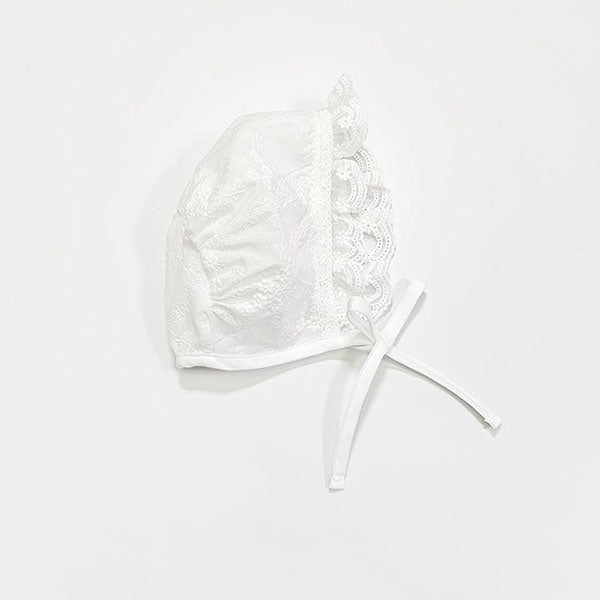 B Dorothy Bonnet Korean infant accessory in white made in Korea
