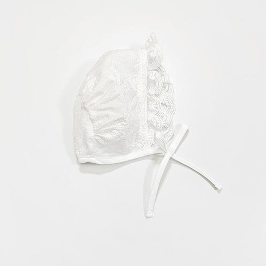 B Dorothy Bonnet Korean infant accessory in white made in Korea
