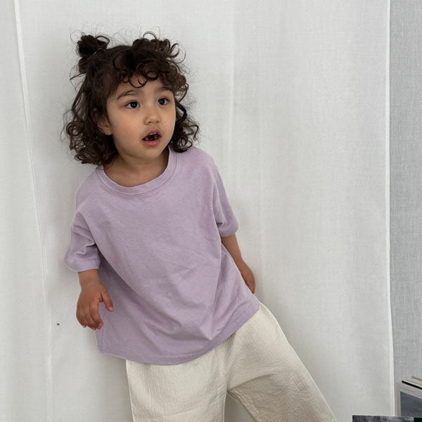 Loose-Fit Short Sleeve Tee Korean toddler t-shirt in purple made in Korea
