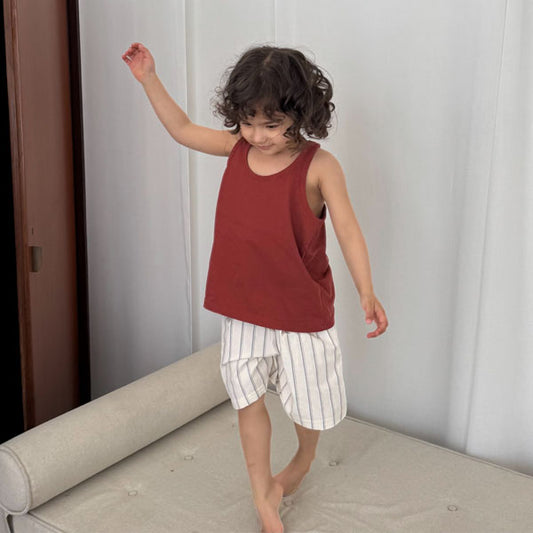 Stripe Cotton Shorts Korean toddler shorts in gray made in Korea