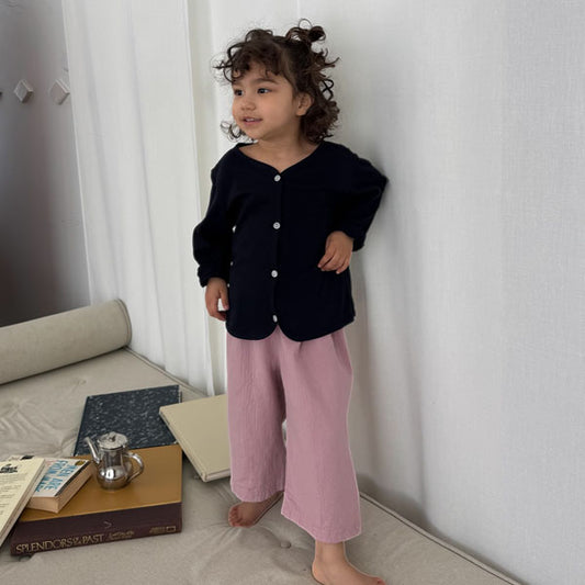 Ankle-Length Wide Pants Korean toddler pants in pink made in Korea