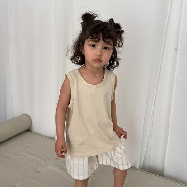 Tank Single Tank Top Korean toddler tank top in light gray made in Korea