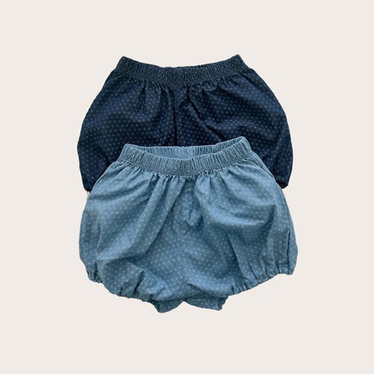 Denim Short Bloomers Korean infant bloomer in light denim made in Korea