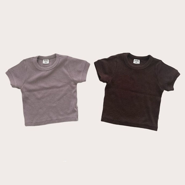 Soft Ribbed Tee Korean infant t-shirt in purple made in Korea
