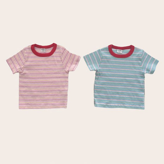 Apple Short Sleeve Tee Korean infant t-shirt in sky blue made in Korea