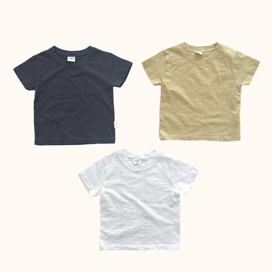Slub Tee Korean infant t-shirt in ivory made in Korea