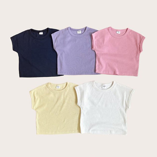 Dolman Ribbed Tee Korean infant t-shirt in cream made in Korea