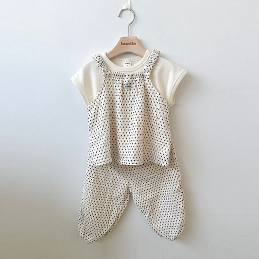 Organic Bloomer - Polka Dot Korean infant bloomer in cream dot made in Korea