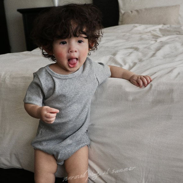 Soft Baby Bodysuit Korean infant bodysuit in ivory made in Korea