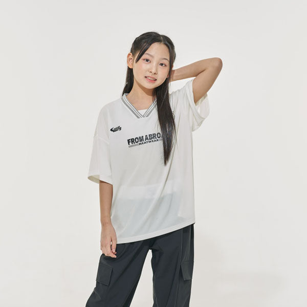 New York Jersey Tee Korean juniors t-shirt in ivory made in Korea