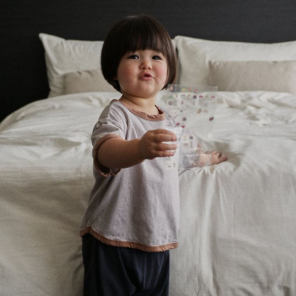 Subtle Short Sleeve Tee Korean infant t-shirt in beige made in Korea