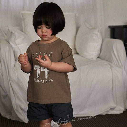 79 Tail Short Sleeve Tee Korean infant t-shirt in ivory made in Korea