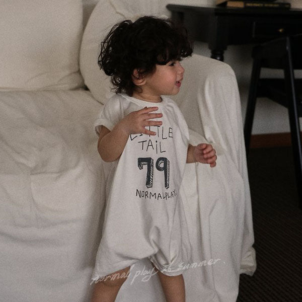 79 Tail Baby Bodysuit Korean infant bodysuit in ivory made in Korea