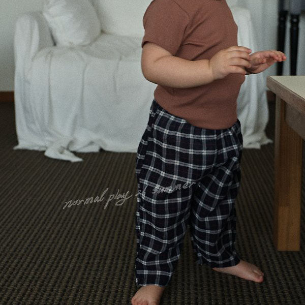 Leaf Loose Pants Korean infant pants in navy made in Korea