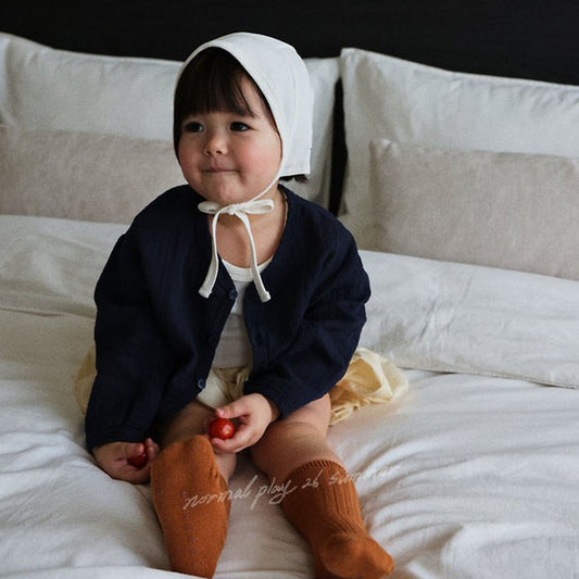 Lovely Cardigan Korean infant sweater in ivory made in Korea