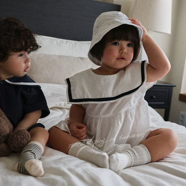 Marine Dress Korean infant dress in ivory made in Korea